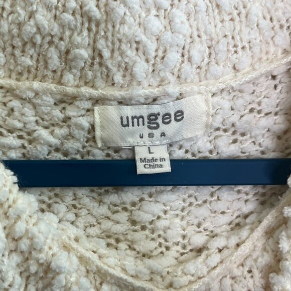 Umgee Cream Textured Bouclé Knit Sweater Dress | Size Large - Picture 7 of 9